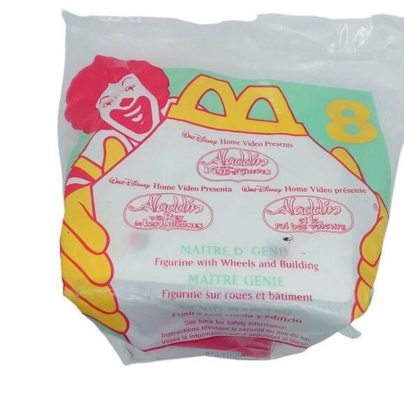 Disney Aladdin King of Thieves Maitre D’ Genie McDonalds Toy 1996 #8 Vintage - Picture 11 of 11
